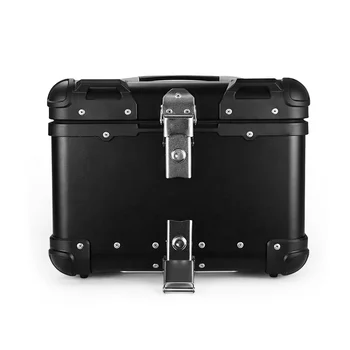알루미늄 트렁크 헬멧 보관함, 오토바이 합금 탑 박스, 45L 블랙