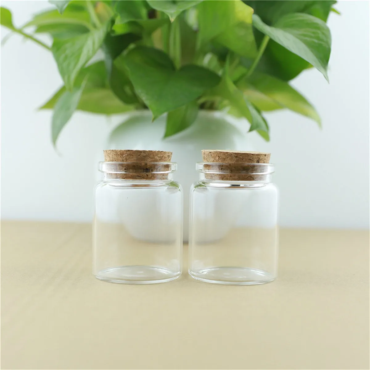 6 Pcs/lot 32*47*60mm 60ml Little Glass Jar empty Glass Bottle Stopper Spicy Storage Jars spice Containers Candy Vials 6