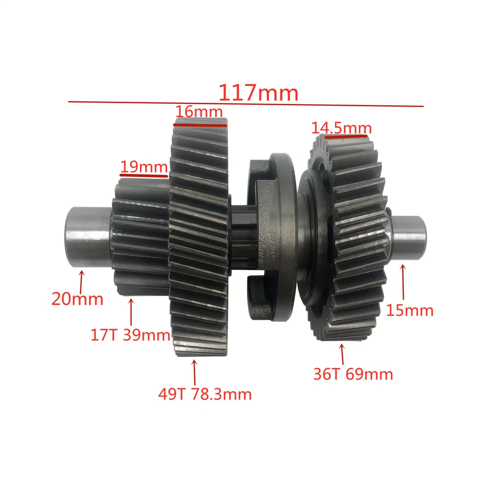 Intermediate Gear Shaft For GY6 150cc 200cc Engine Transmission Gear For Polaris 150 UTV Gokart TaoTao Jingliang