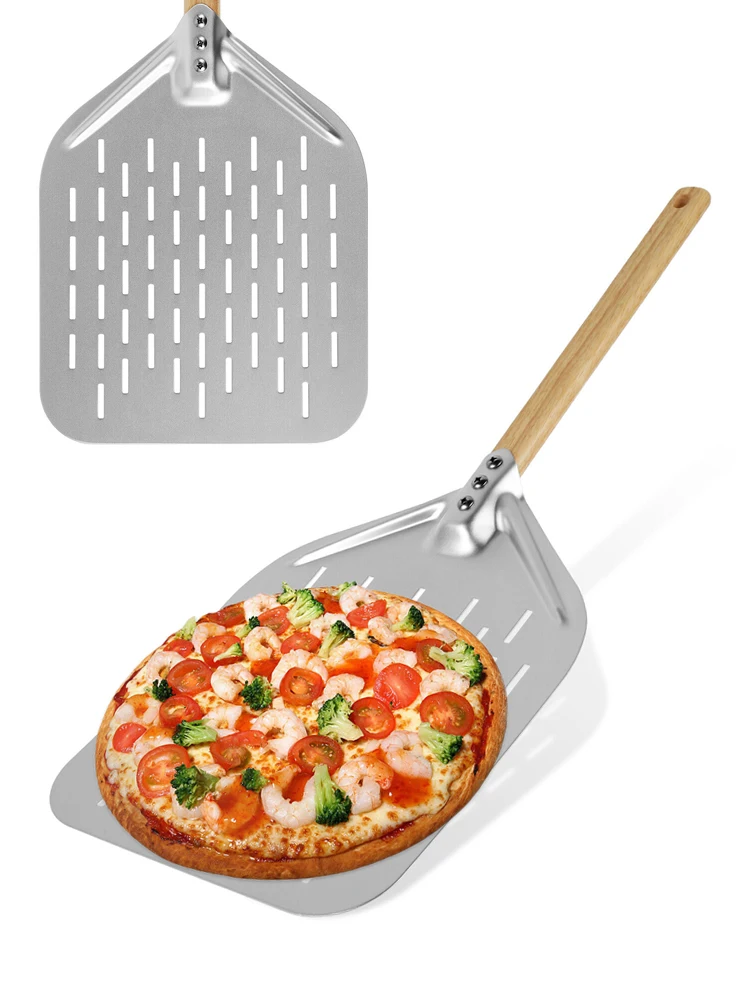 12inch Pizza Peel Aluminium Alloy Pizza Shovel Long Handle Paddle Spatula Nonstick Round Pan Baking turner Accessorie