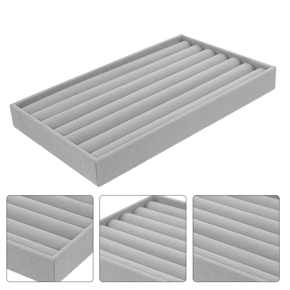 

3 Pcs Storage Jewelry Tray Travel Display Case Drawer Inserts Earring Organizer Flannel Stand