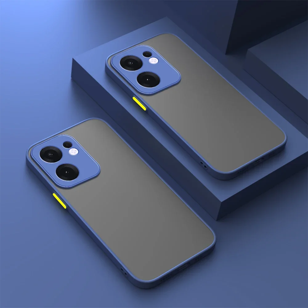 Shockproof Armor Matte Case with Clear Hard Back Cover and Soft TPU Frame