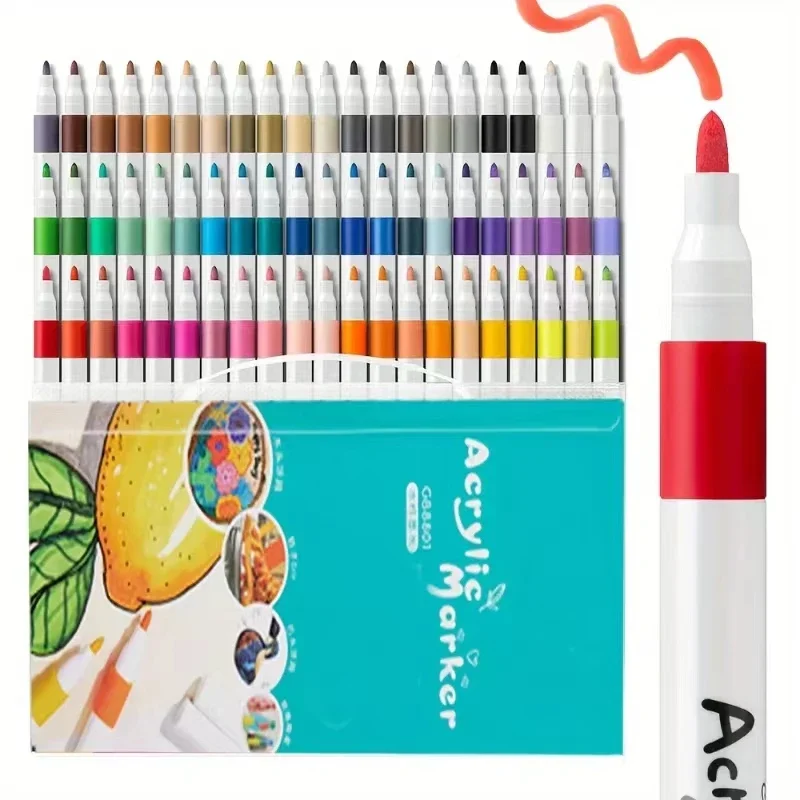 Marker Pens Paint Marker Pen Markers Pen Art Markers Paint Pen Art Marker Pen 36-80 Colors Acrylic Marker Rock Painting Set for Kids Stone Paint Pens Set Ceramic Glass Wood Manga DIY Art Supplies School