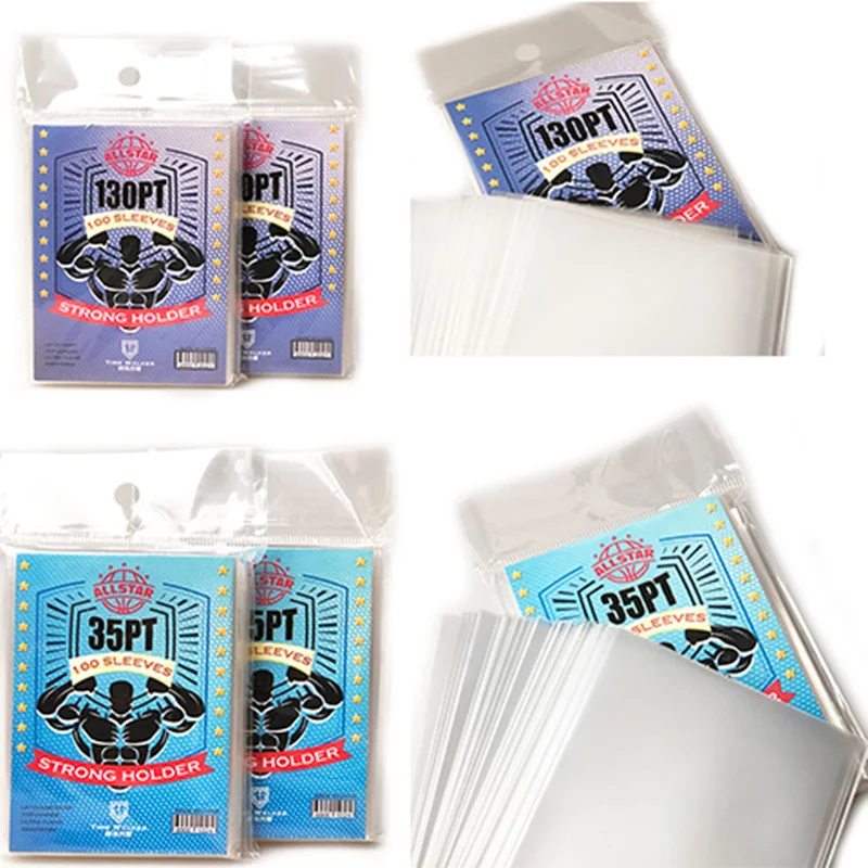 100PCS/LOT 35PT/130PT TW Footbal Cards Soft Protector Holder Card Sleeves Clear Holder Board Game for Baseball Star Cards baseball card holder game card clear protector magnetic card protection case