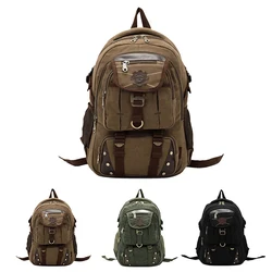 Canvas Travel Vintage Backpack For Man Large Capacity Outdoor Mountain Rucksack Men's Backpack Teen Sport School Bag