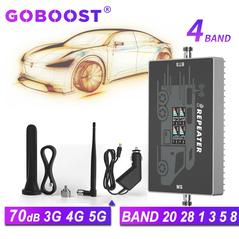GOBOOST 차량용 신호 증폭기, 모바일 LTE 네트워크 리피터, 700 850..