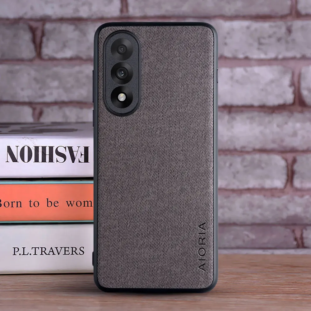 Luxury Textile Leather Skin Hard Phone Cover