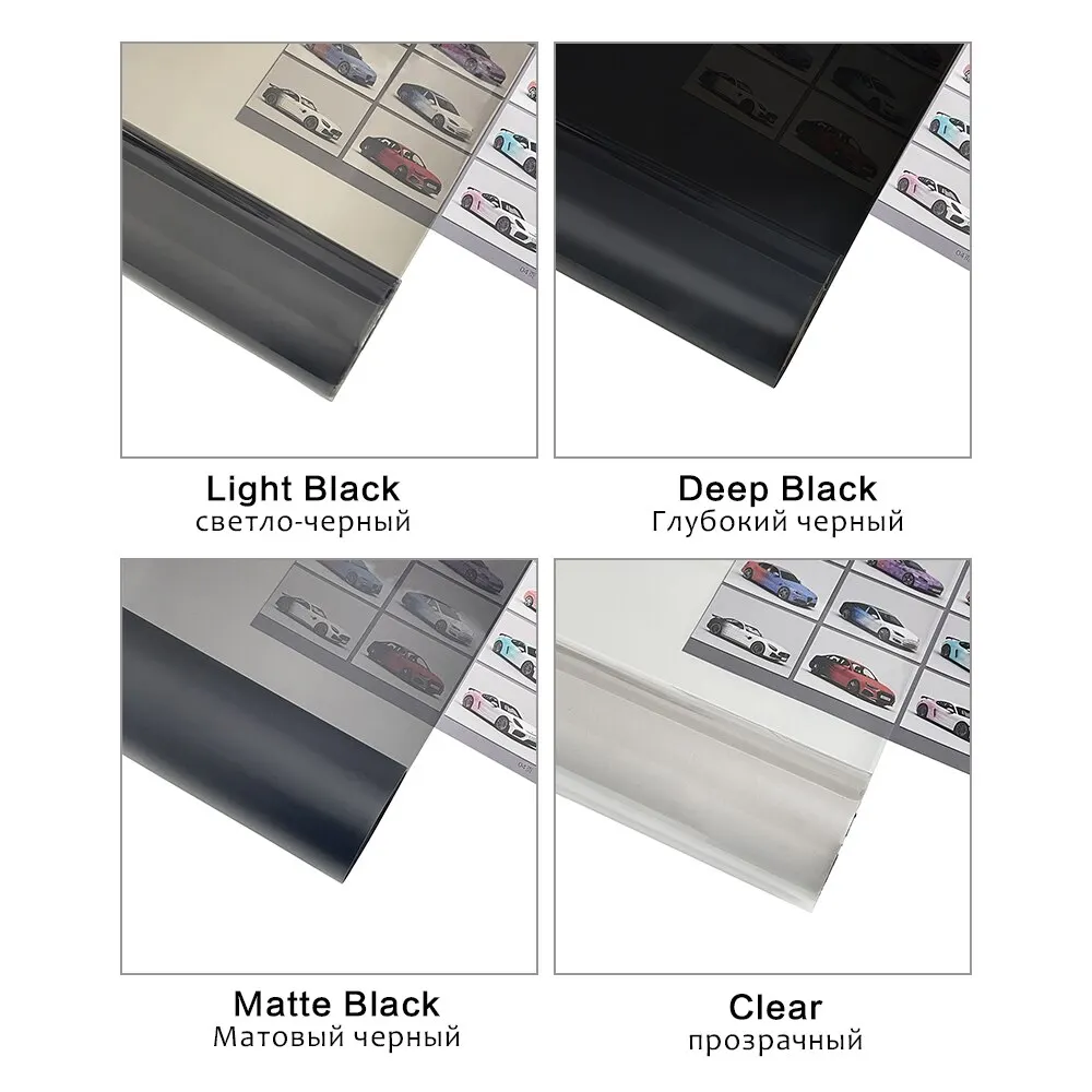 Car Headlight Tint Film Smoke Fog Light Light Vinyl Film PVC Black Tint Vinyl Waterproof Car Sticker Accessories 50cmx200cm car vinyl film