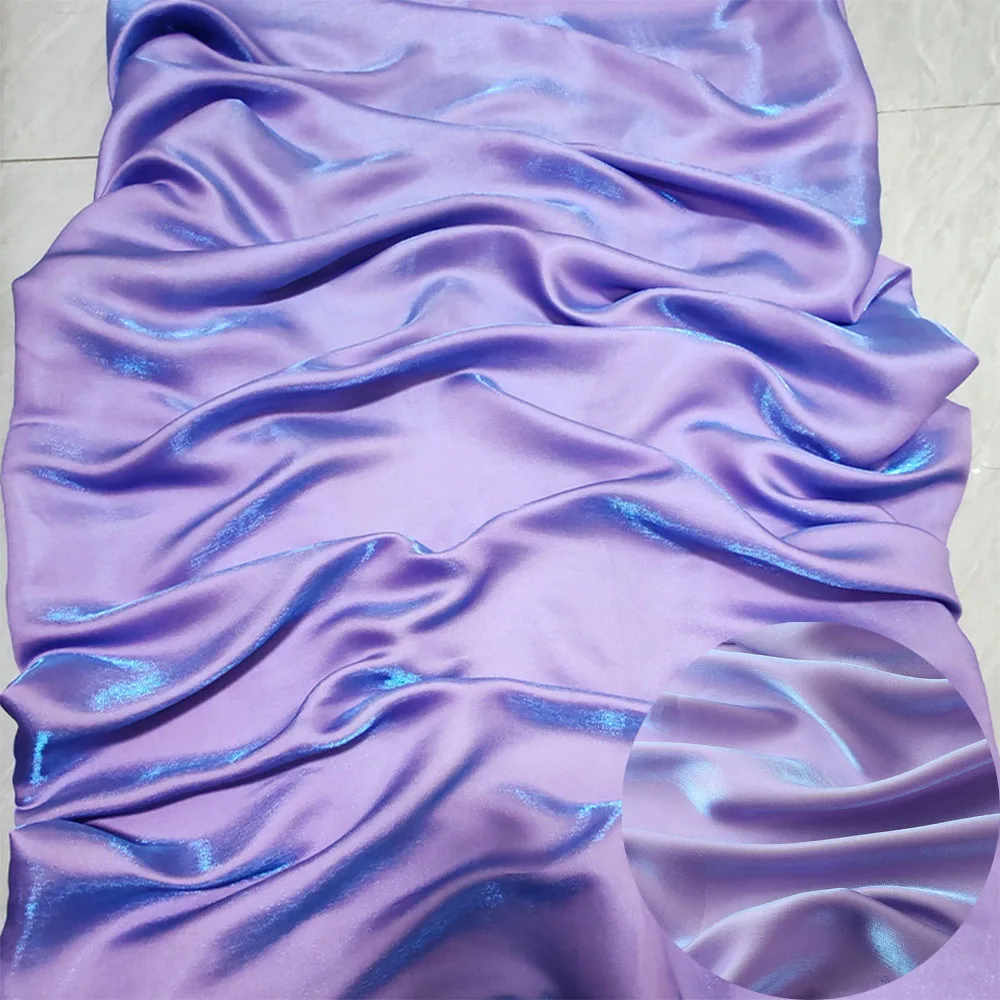 100x150cm Gradient Satin Fabric Shiny Fluorescent Cotton by Meter for Girl Pageant Dresses DIY Sewing Quinceañera Suit Materials