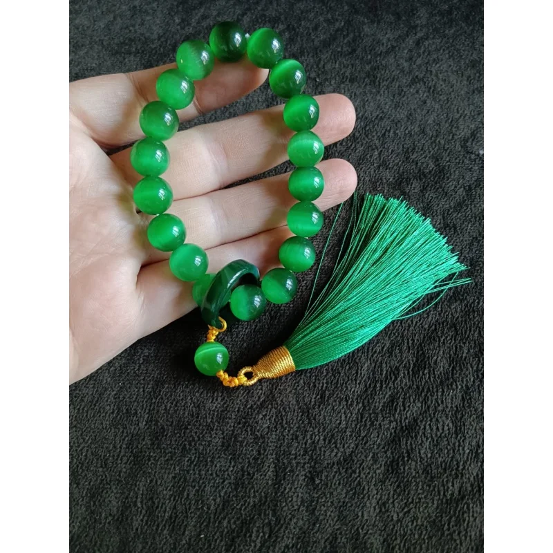 

Wholesale High Quality Ice Jadeite Jade Emperor Green Color Opal Tigereye Bracelet Ice Crystal Bracelet Handheld