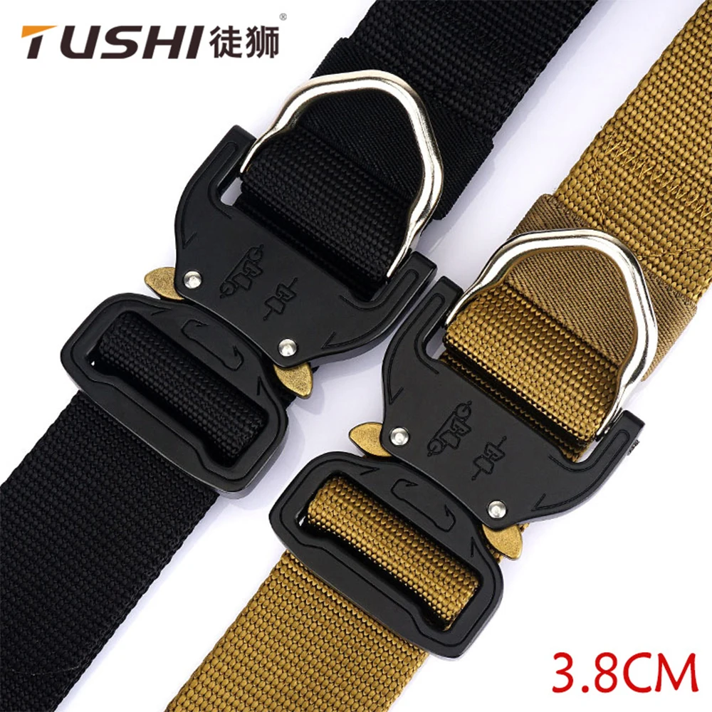 TUSHI Genuine 1.5 inch tactical belt quick release outdoor military belt soft real nylon sports accessories men and women belt tactical belt quick release outdoor military belt soft real nylon sports accessories men and women cinturon tactico hombre