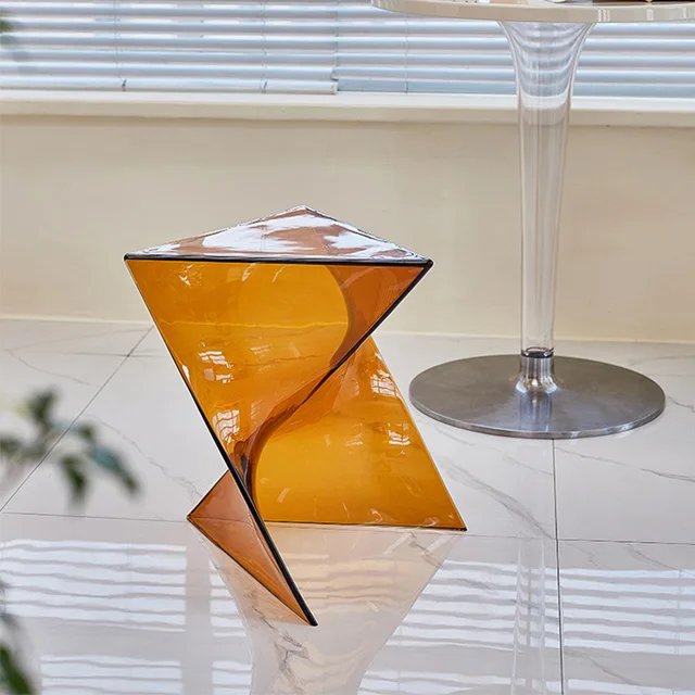 Table d'appoint géométrique minimaliste nordique, table d'appoint en acrylique de luxe, petite table basse moderne pour salon 1