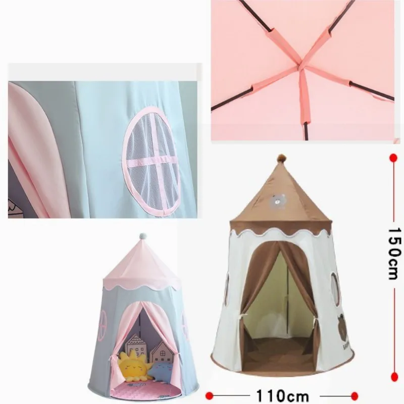 Kids Toy Tent Indoor Outdoor Game Garden Tipi Princess Castle Folding Cubby Toys Tent Baby Room House Teepee Toy Gifts 6