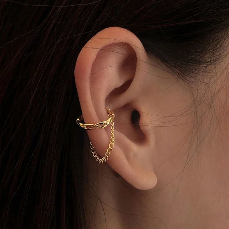 Women Gold Color Ear Cuff Non-Piercing Ear Clips Fake Cartilage Earrings Clip Earrings For Women Jewelry without Hole ear clip earrings clip earrings ear clip