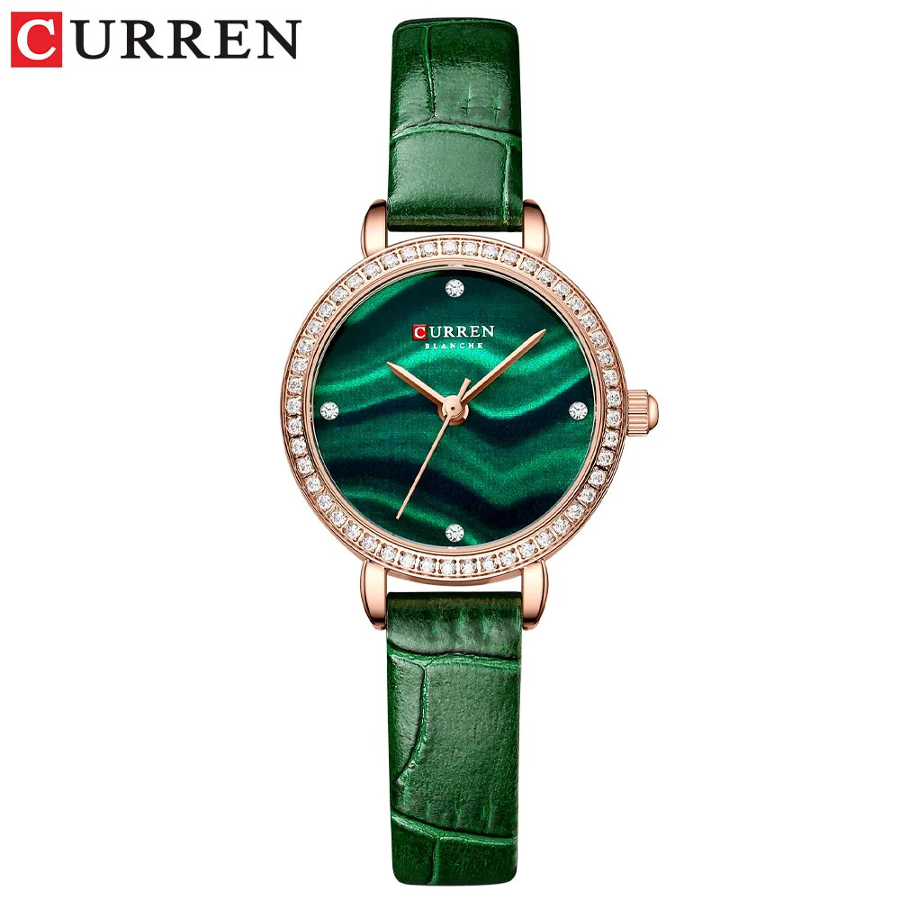 

2021 CURREN Fashion Luxury Stars Women Clock with Starry Sky Dial Leather WatchRhinestone Wristwatches Female