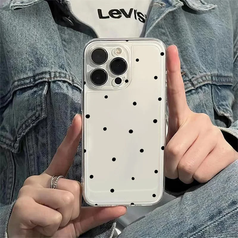รูปสินค้า เคสใสลายจุด สำหรับ iPhone ทุกรุ่น