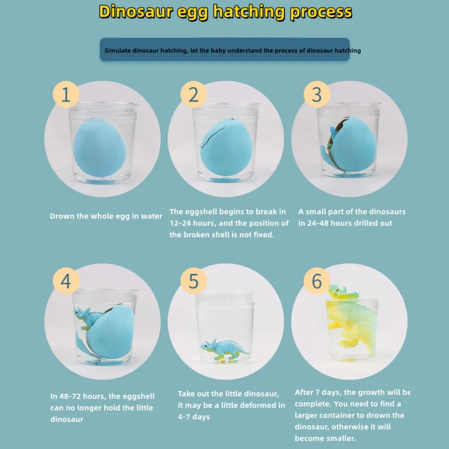 60PCS Soak in water to hatch dinosaur eggs, children's educational toys, birthday creative novelty science and education toys 4