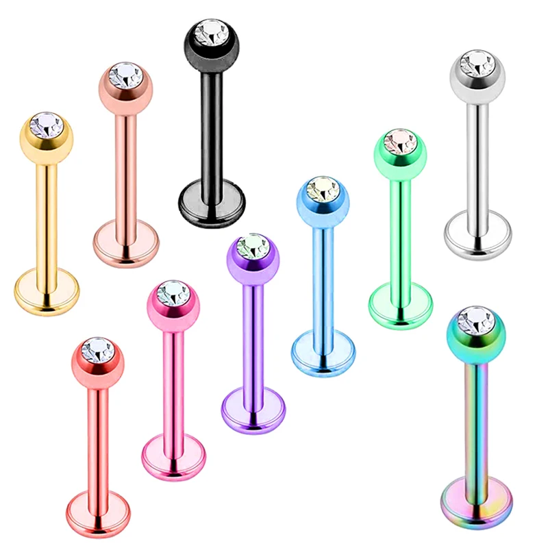 

16G Stainless Steel Labret Studs Monroe Lip Rings Retainer Cartilage Tragus Nail Conch Helix Earring Barbell Piercing Jewelry wi