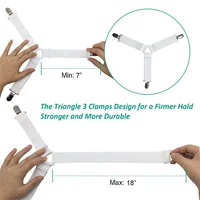 4pcs Bed Sheet Clip Elastic Straps Adjustable Clip Bed Sheet Fasteners Holder Gadgets for Home Organizer Mattress Cover Clips 2