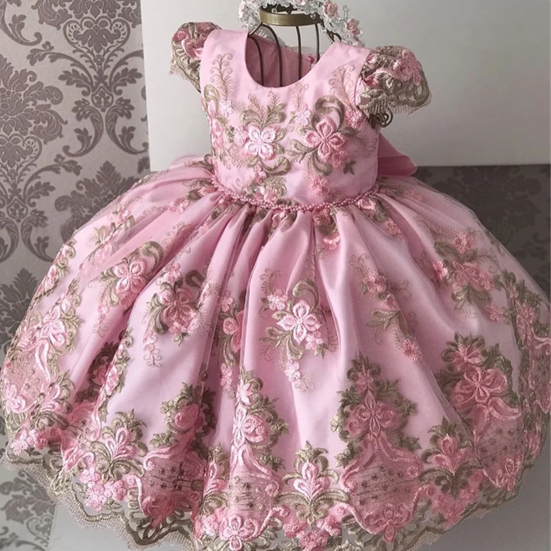Fancy Christmas Kids Girl Wedding Flower Girls Dress Princess Party Pageant Formal Dress Prom Little Baby Girl Birthday