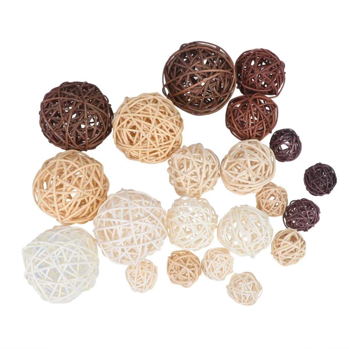 

21Pcs Decorative Wicker Rattan Balls Hand Made Vine Balls for Tree Hanging Ornaments DIY Craft, Wedding Decoration,
