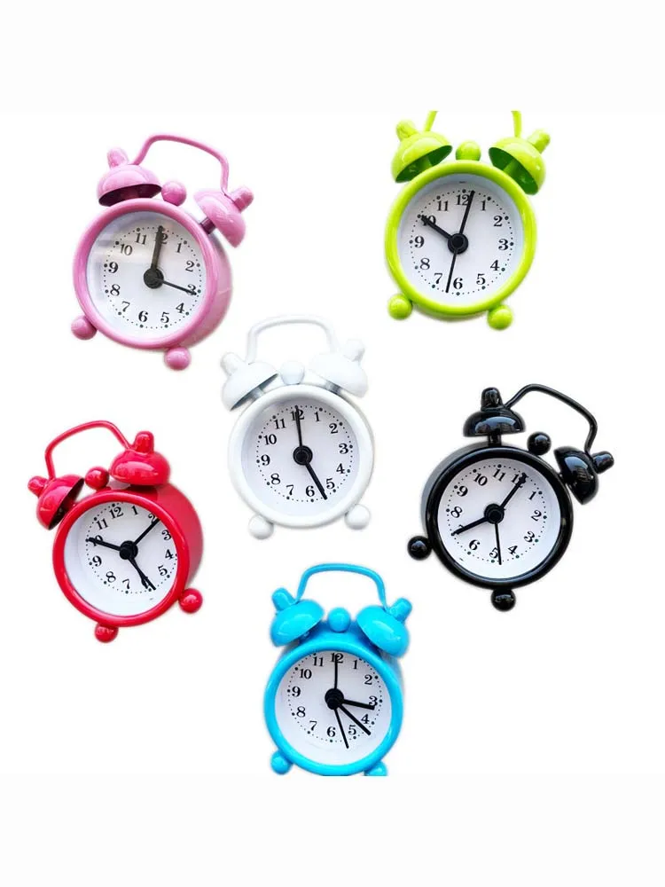 Description Picture 6 of itemNew Mini Alarm Clock Electronic Round Number Double Bell Desk Table Digital Quartz Clock Home Decoration Retro Portable Adapdesk