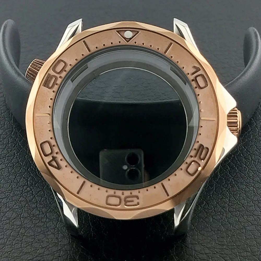 Men's 42mm Mechanical Watch Case with Luminous Dial and Assembled Parts
