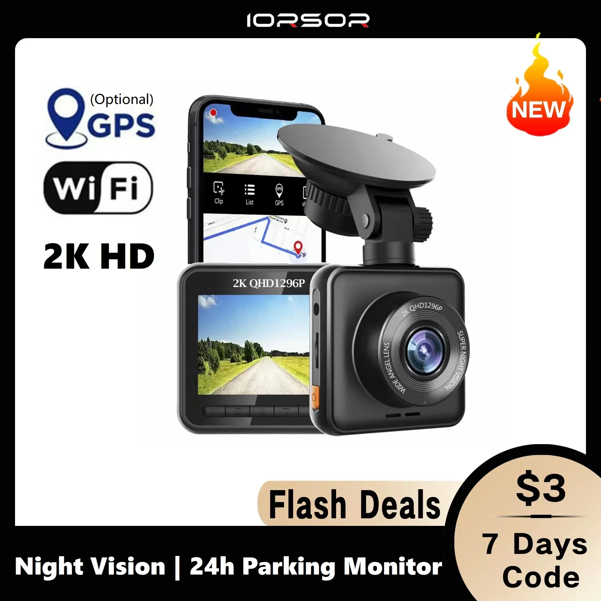 

2K Dash Cam for Car Camera Wifi GPS Dvr Para Coche Night Vision Dashcam 24h Parking Monitor Mini Kamera Samochodowa Rejestrator