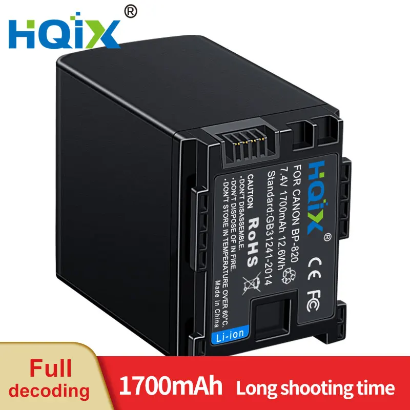 Hqix Per Canon Legria Hf G26 G30 G50 G60 Xa11 Xa15 Xa20 Xa30 Xa25 Xa35 Xa55 F405 Xf400 Caricabatteria Per Fotocamera Bp-820
