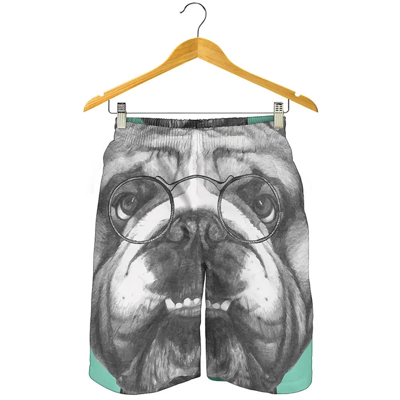 

Cartoon French Bulldog 3D Print Beach Shorts Men Animal Graphics Surf Board Shorts Streetwear Short Pants Summer Swim Trunks