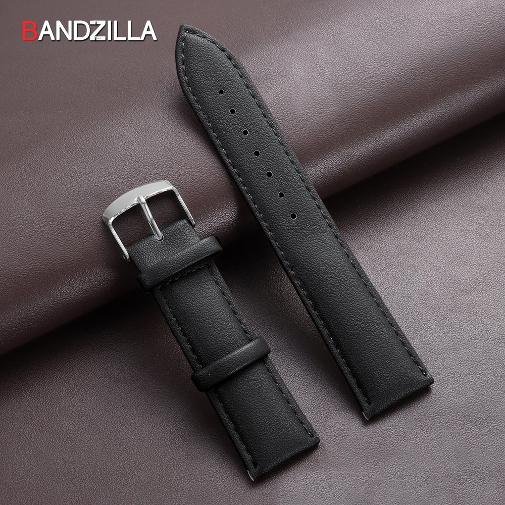 Elegant Universal PU Leather Watch Strap with Pin Buckle – Comfortable Wristwatch Replacement Band