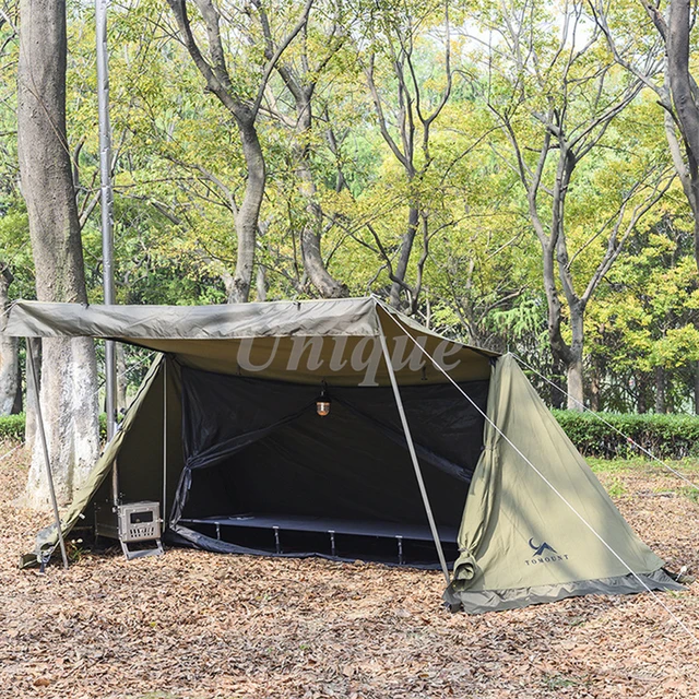 Large Space Cotton Military Tent with Chimney, 1-2 Person Shelter