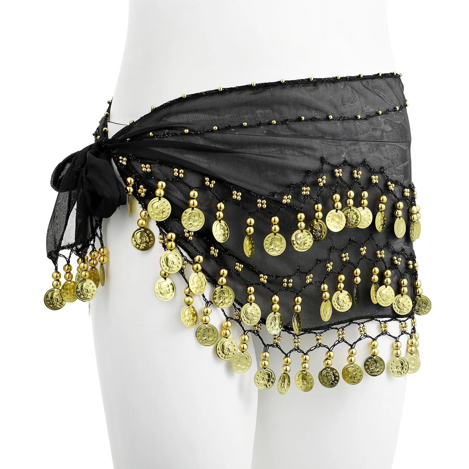 Chiffon Belly Dancer Hip Scarf 128 Firmly Seamed Sound Ideal for Dancing Classes Halloween Costume Parties