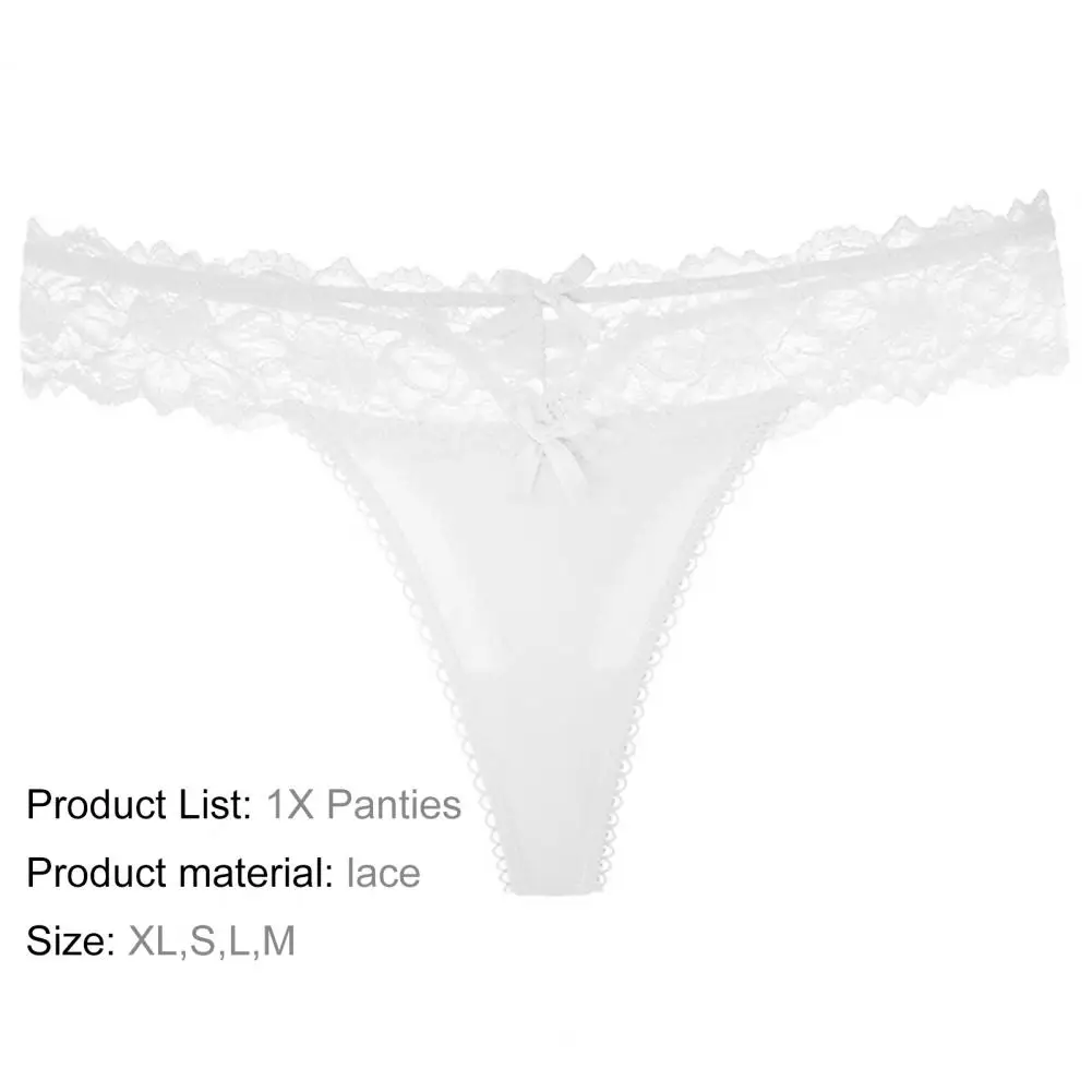 Women White Sexy Lace Panties Low-waist Underwear Thong Female G String Breathable Lingerie Temptation Embroidery Intimates