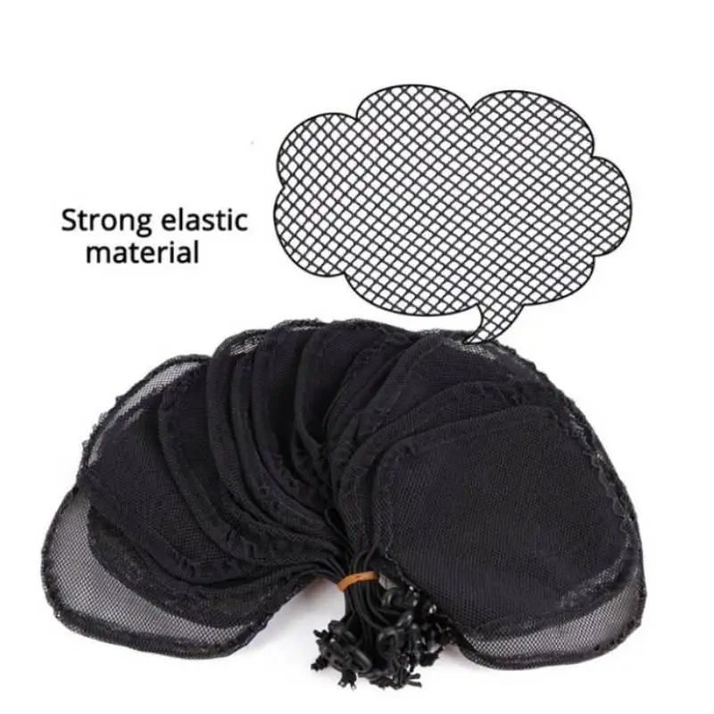 Hair Bun Net Drawstring Cap Base for Making Ponytail Net Afro Bun Wig Caps Hair Making With Guleless Hairnet Wig Liner
