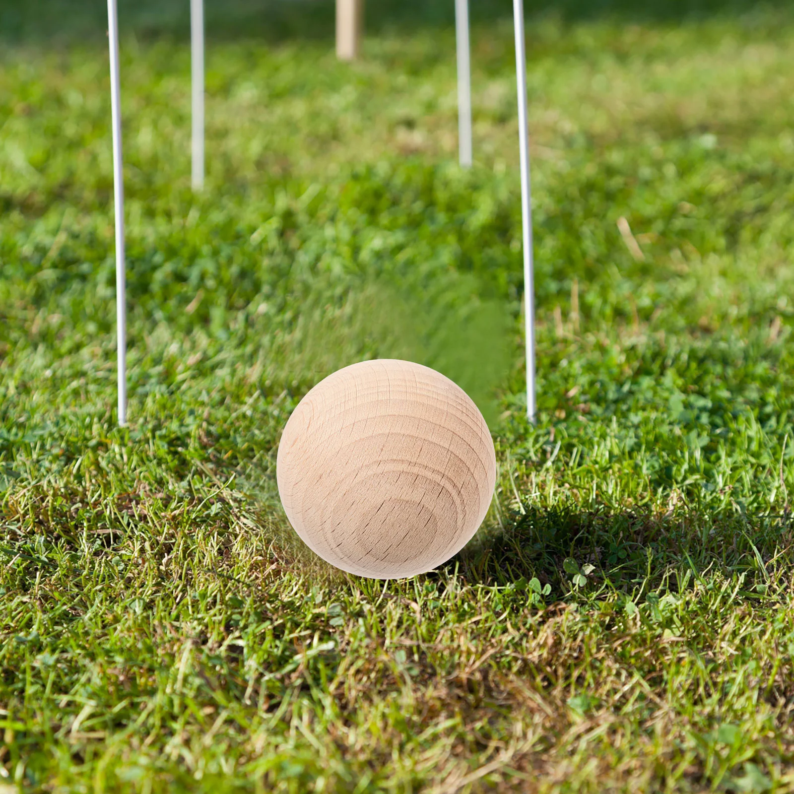 4 Pcs Croquet Outdoor Sports Balls Portable Bocce Kids Wood Wooden Rolling Recreational Children