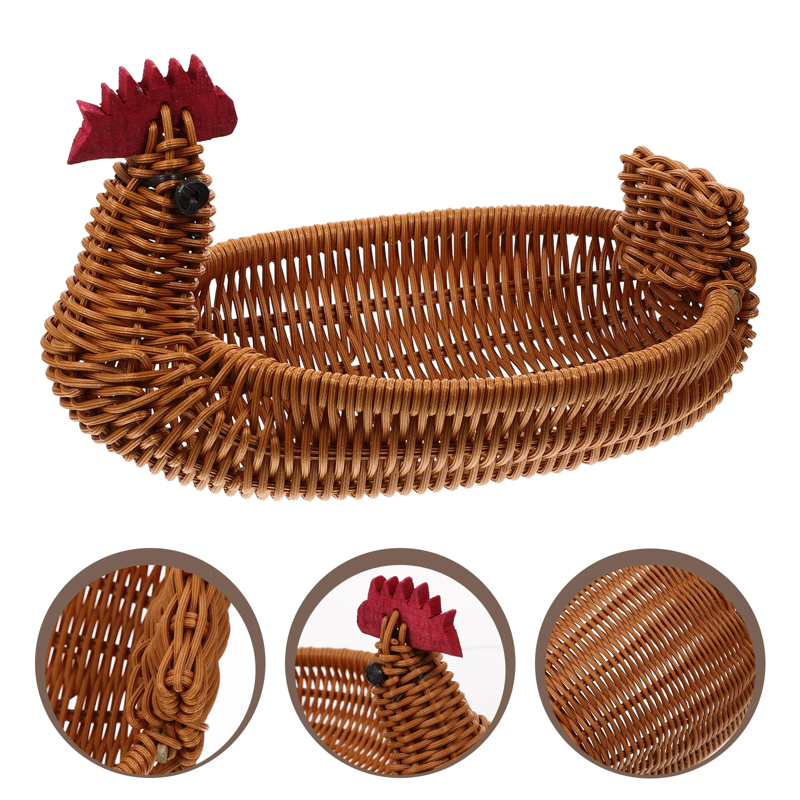 Rattan Storage Basket Woven Natural Baskets for Gifts Empty Snacks Party Fruit Food Holder Decor 3