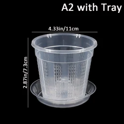 Transparent Drainage Planter Baskets - Breathable Plastic Orchid Flower Pots (A2)