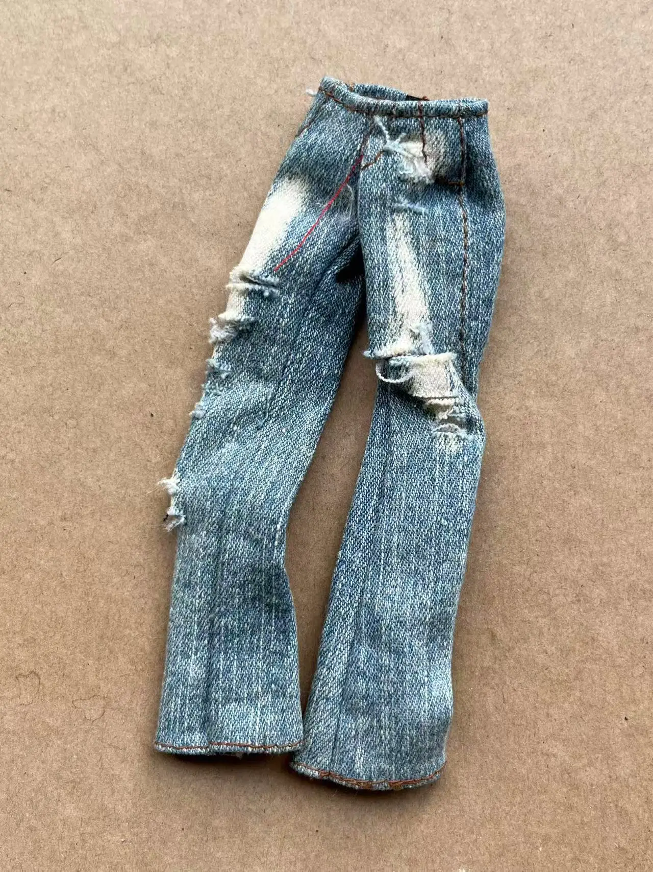 1/6 Scale Slim Monster Doll Jeans Pants Tshirt Dressing Parts Decors Compatible with Slim Doll Body for Collectible Figures