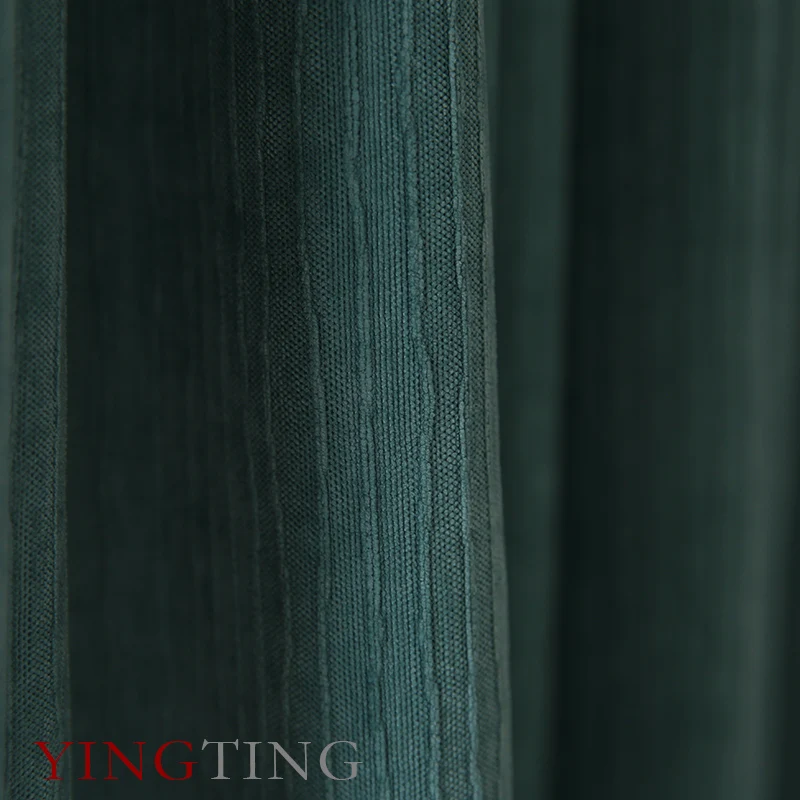 

Curtains for Living Dining Room Bedroom Thousand Grass Green Japanese Style Simple Light Luxury American Style Chenille Shading