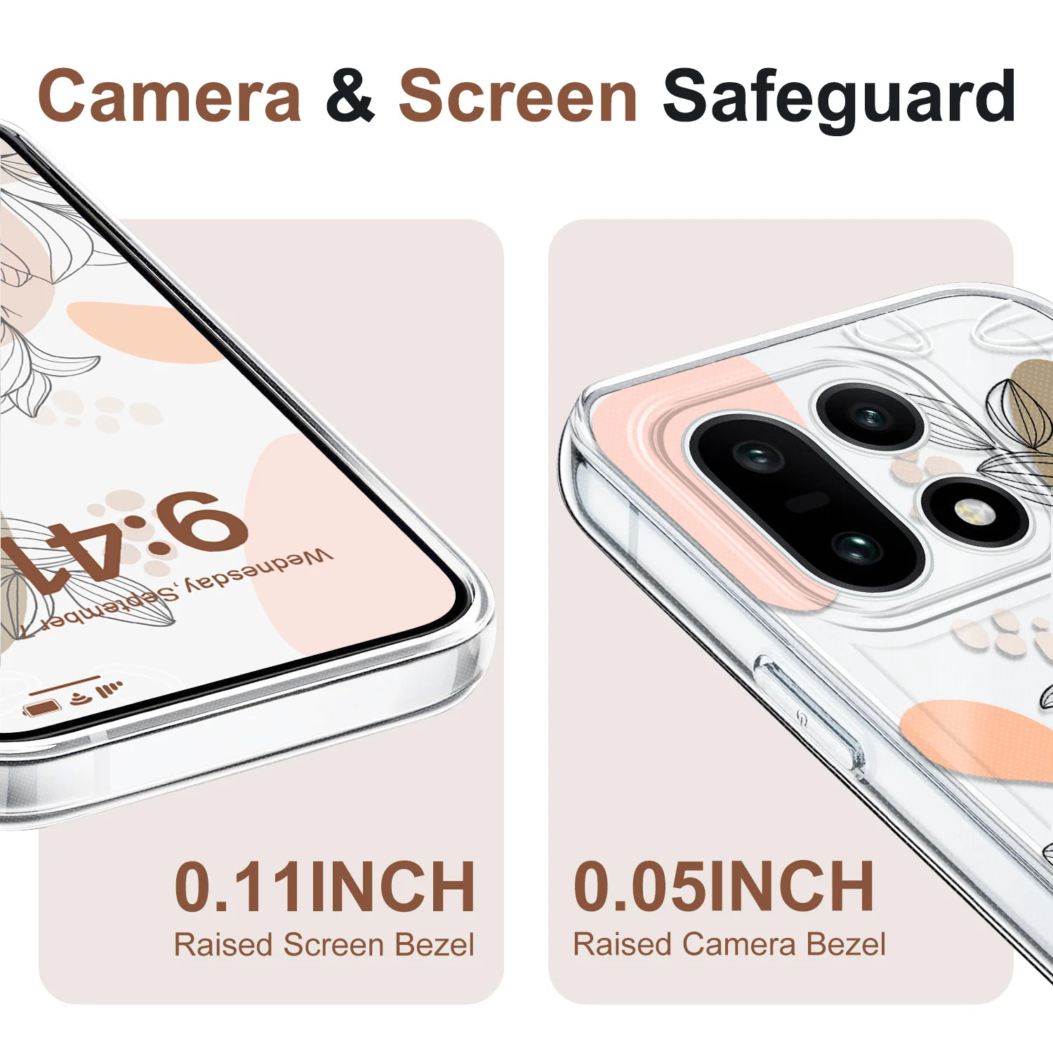 Elegant Transparent Floral Soft TPU Phone Case