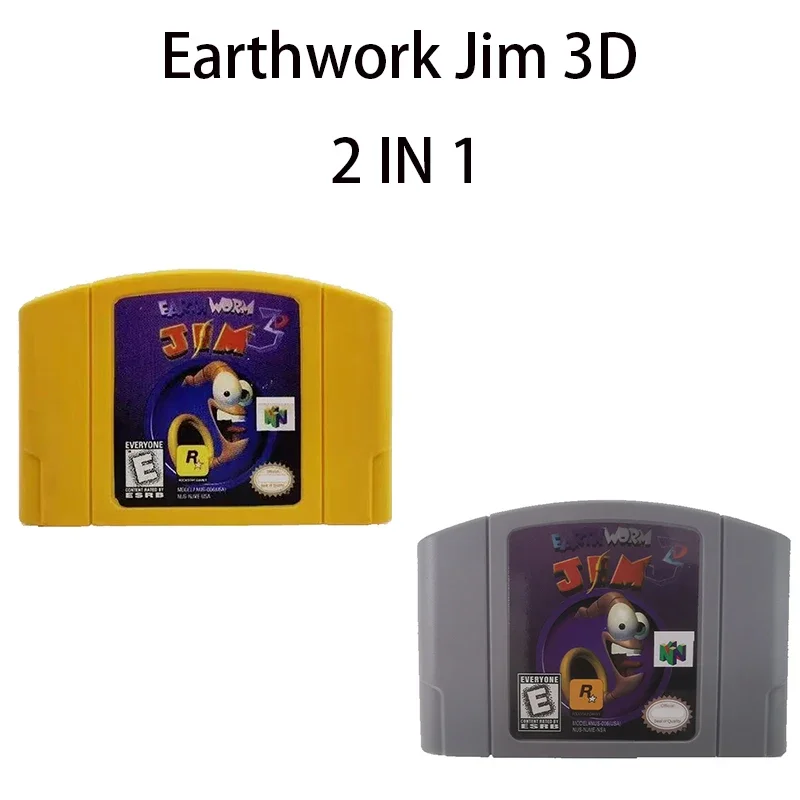 

Earthwork Jim 3D N64 Game Card Series American Version Japanese Cartoon Card Boutique Toys and Gifts
