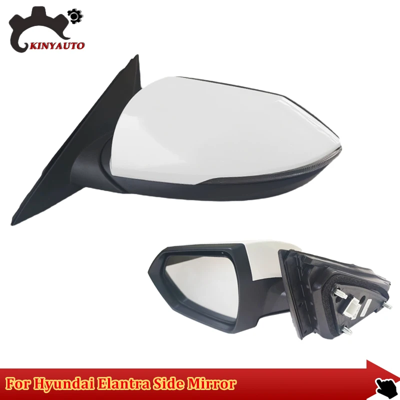 

For Hyundai Elantra 20-23 Side External Rearview Rear view Mirror Assy INCL Lens Turn Signal Light Shell Frame Cover Holder