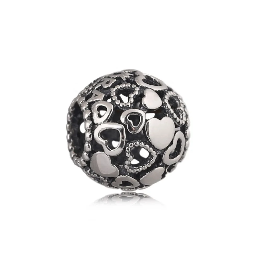 

Authentic 925 Sterling Silver Bead Pandora Hearts Charm Fit Pandora Women Bracelet Bangle Gift DIY Jewelry