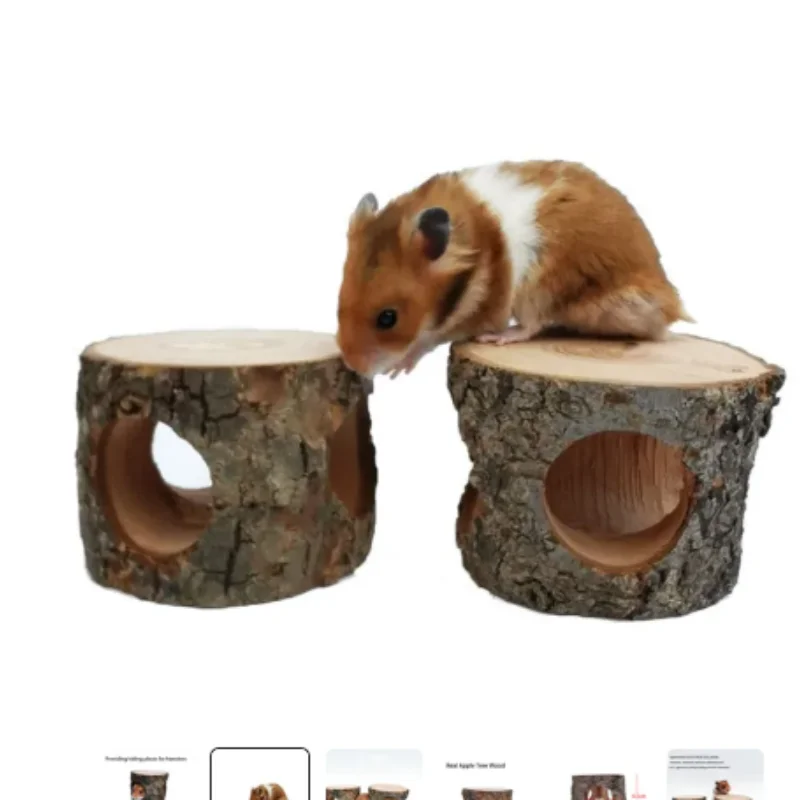 Hamster Escape Nest Wooden Nest Natural Teeth Grinding Supplies Golden Wire Bear Tree Cave Landscaping Supplies small pet tunnel,hamster cage tunnel,hamster toy maze