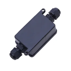 Compact Outdoor Waterproof Junction Box - IP66 Rated, Corrosion-Resistant Black Plastic (Black 2P)