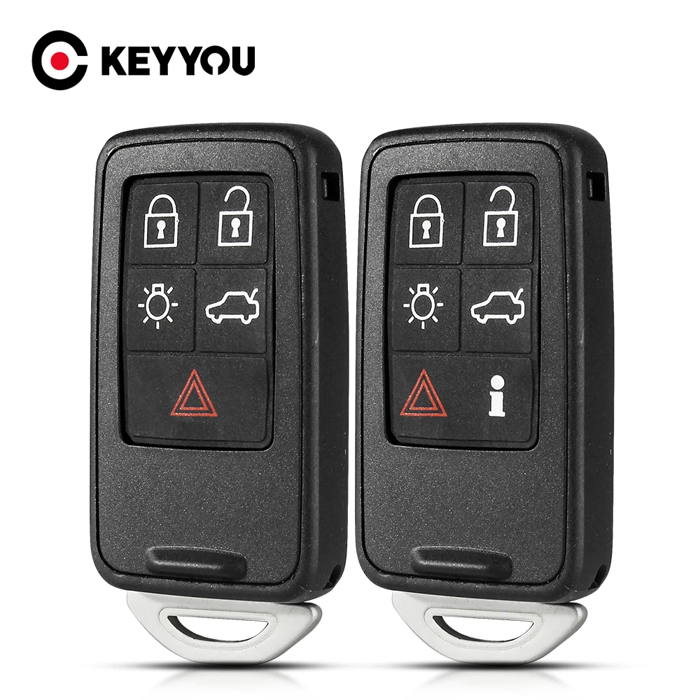 

KEYYOU Smart Car Key Shell Remote Case Fob For Volvo S60 V60 S80 XC70 XC60 V70 2008-2017 Remote 5/6 Buttons Cover Accessories