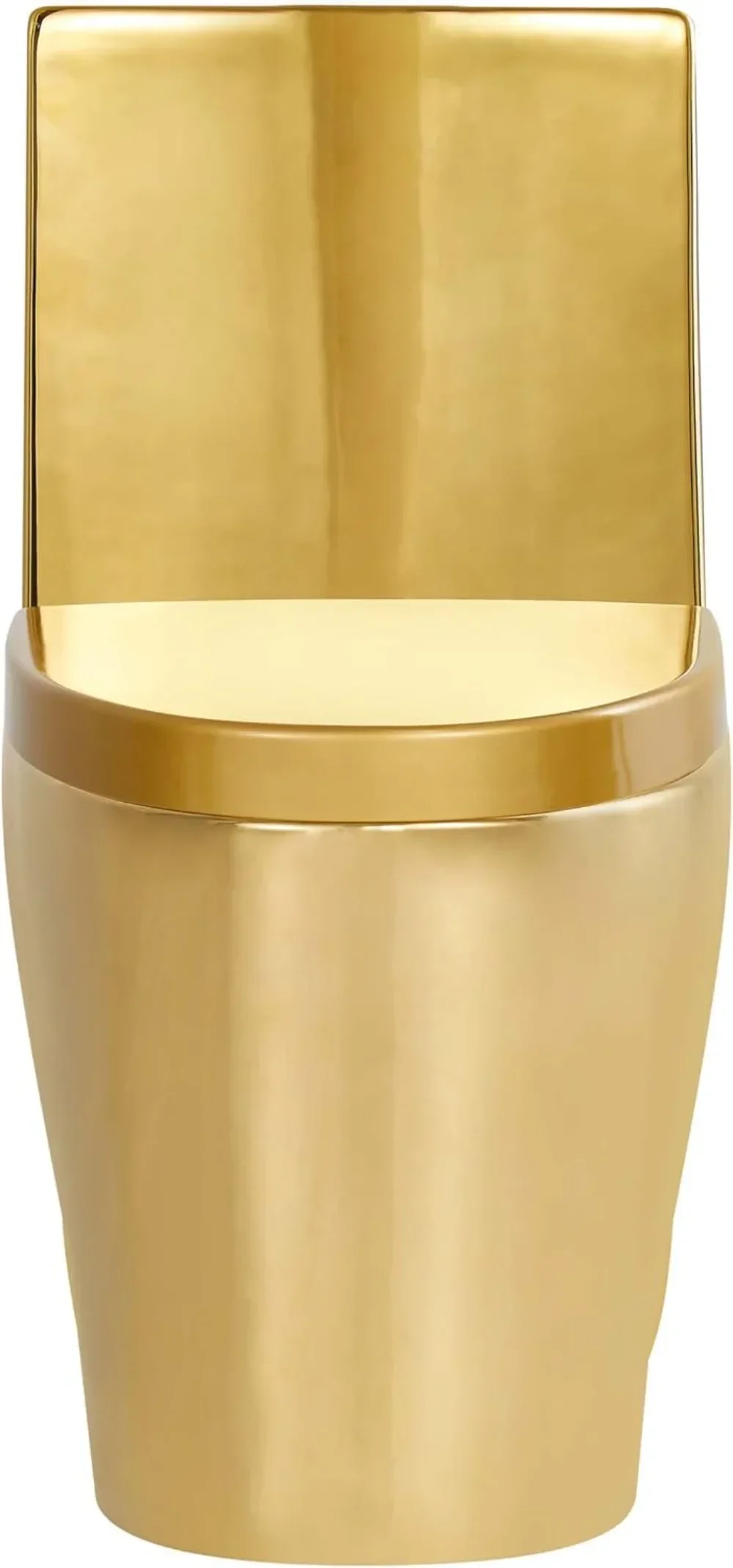 Dual-Flush Elongated One-Piece Toilet High Efficiency Flush Shiny Gold Elongated siphon action bowl Dual flush water
