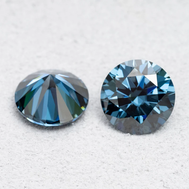 

0.5-3CT Royal Blue Color VVS1 Round Moissanite Loose Stone 8 Heart 8 Arrow Moissanite Diamond Bead with Gra Pass Tester
