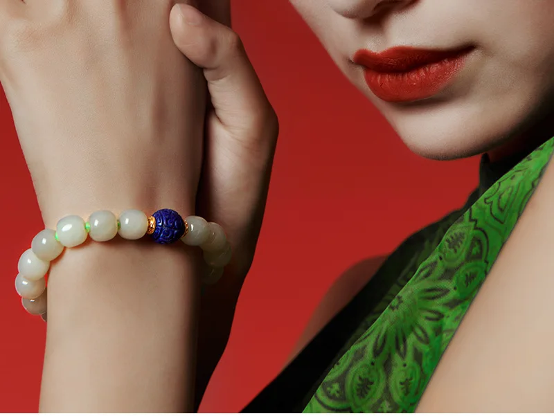 Lapislazuli Emaille Farbe Armband Unterstützung Großhandel natürliche Hotan Jade Armband weiblich Qinghai S925 rein versilbert – Detail 16